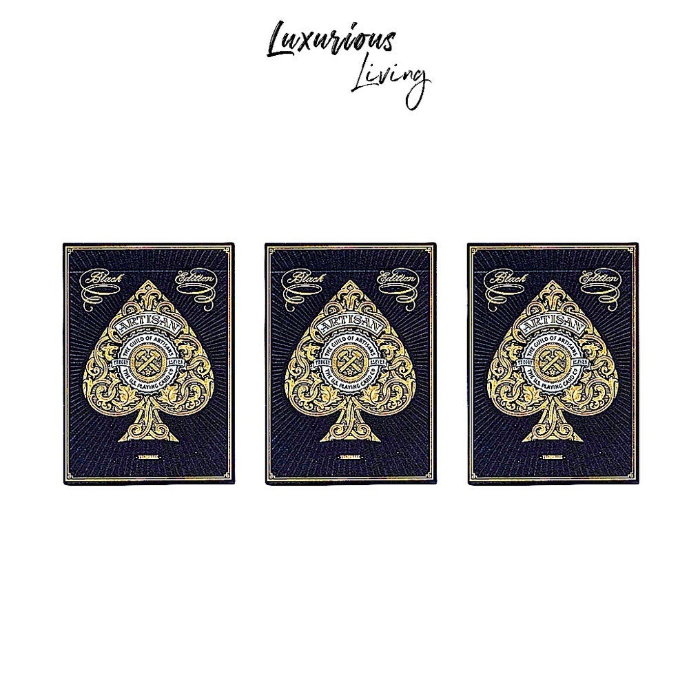 (3) Theory 11 Black Artisan Playing Cards 3-PACKS